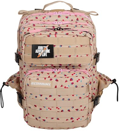 Elitex Training Elitrainx Zaino tattico idrorepellente da 25 l, per sport, cabina aereo, palestra, scomparto per computer, tessuto Oxford 1000D, Fragola (Strawberry)