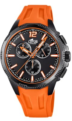 LOTUS Reloj Hombre Analógico de Caucho Naranja