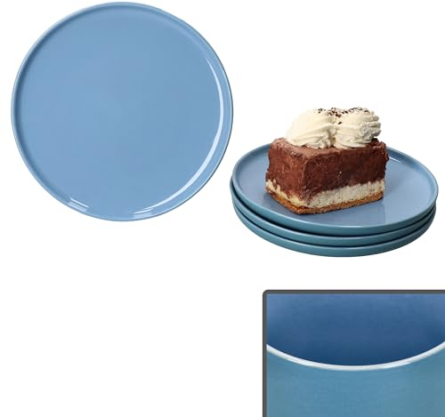 Ritzenhoff & Breker Jasper Lot de 4 assiettes à gâteau bleu océan I Assiettes à petit-déjeuner en faïence pour 4 personnes I Petites assiettes pour salade, dessert, etc. pour le petit déjeuner, le