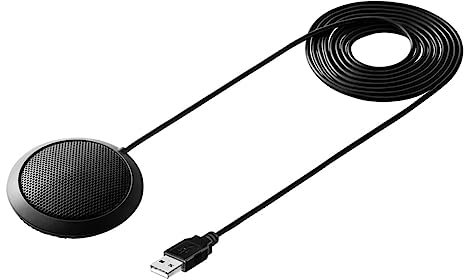 SEWACC Microphone De Réunion Microphone De Table avec Capteur Audio USB Degrés pour Bureau Noir