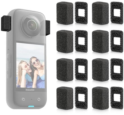 8 Stück Windschutz für Insta360 X4 / X3 Kamera - Popschutz Schaumstoff Outdoor Wind Geräuschreduzierung Schallschutz Mikrofon-Windschutz für Insta360 X3/X4 Kamera Zubehör Set
