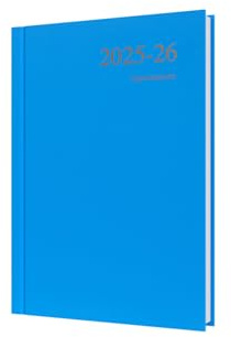 Collins 'Essentials' 12 Month Mid/Academic Year Planner, July 2025-July 2026 - ESSA51M.57-2526 - Day-to-Page Appointments Diary, A5 Hard Cover, Light Blue