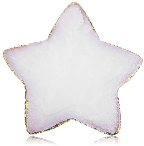Tyqour Resin Nail Art Palette Gold Nail Polish Tray Colour Mixing Palette Makeup Plate Gel Nail Colour Display for DIY Nail Tech Supplies (Star Shape, White)