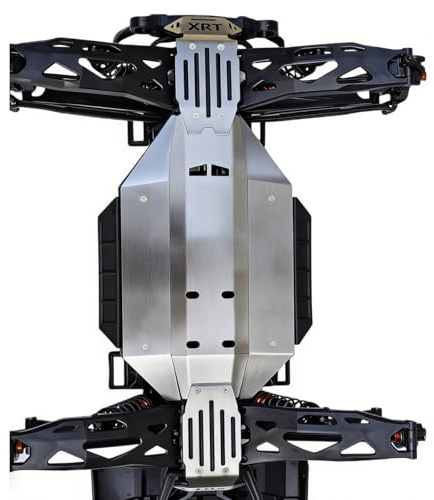 AFDHGS Stainless Steel Chassis Skid Plate Armor 5PCS for Traxxas 1/6 XRT Monster Truck 8S #78086-4 - Front Center Rear Underbody Protection Guard - Hollow Design Upgrade Parts