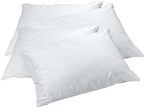 Elaine Karen Waterproof Vinyl Pillow Case Protectors with Zipper, 4 Pillowcase