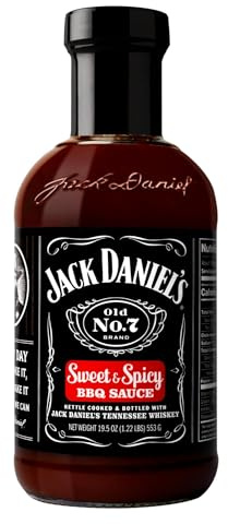 Jack Daniel Sweet & Spicy BBQ Sauce, Gluten Free, No Preservatives, 553g Barbecue Sauce Bottle