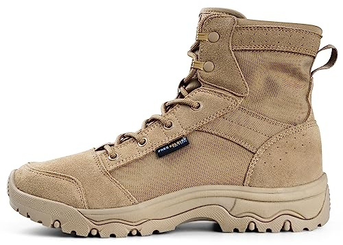 FREE SOLDIER Men's Tactical Hiking Boots Lightweight Comfortable Work Boots Combat Boots 6 Inches(Tan 10)