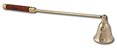 Exclusif Global Éteignoir à bougie en laiton avec poignée en bois - 28 cm de long avec éteignoir à charnière