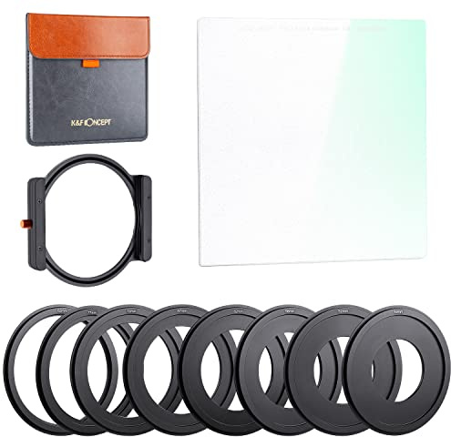 K&F CONCEPT Square Black Diffusion 1/4 Filter with Filter Holder 8 Adapters