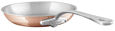 Mauviel M'6S - Padella a 6 strati in rame lucido e acciaio inossidabile con manici in acciaio inox, 30 cm, Made in France