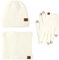 Mutze Schal Set Damen Grau, Mütze, Schal, Handschuhe, Set, Damen, Mütze, langer Schal und Thermo-Touchscreen-Handschuhe, Set, 3-teilig, weich, warm, Winter, gestrickt, Bommelmütze, Set für Damen