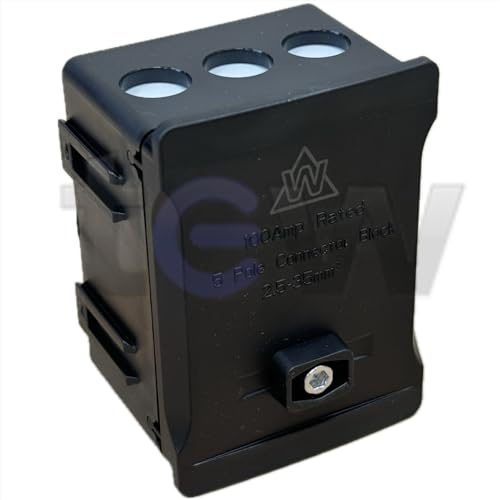 Phase Coloured Henley Style Meter Tails Connection Block 100A 5 Way 2-35mm² - BLACK