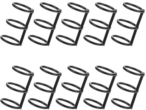 PATIKIL 20mm Loose Leaf Binder Rings, 10 Pack 3-Rings Book Binder Ring Alloy Snap Split Hinged for DIY Travel Diary Photo Album Binding Spines, Black