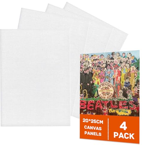 Keilrahmen Leinwand 20x25cm - 4er Set Zum Malen - Baumwolle Gewebe Auf Holz Bespannt - Für Künstler Und Acrylgießen