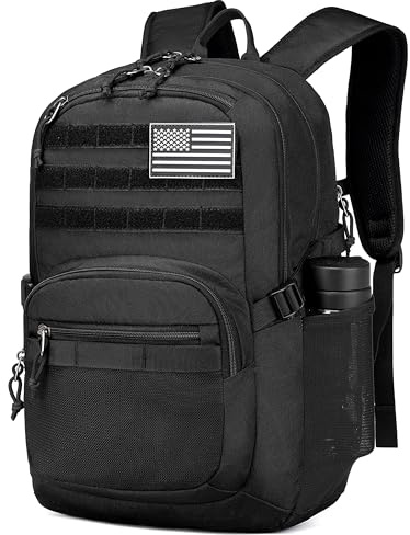 Wotony Military Tactical Backpack for Men Army 3 Days Assault Pack Bag with Molle System for Outdoor Adventures (Black, 25L)
