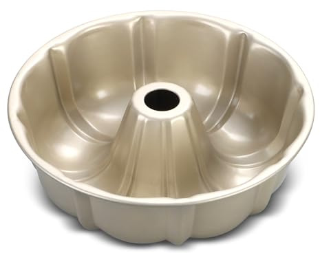 Homikit tårta bakform, 25,4 cm kolstål kakform, rund bakform för pumpa bröd, non-stick-belagd tårtform lätt att lossa och lätt att rengöra, robust, guld