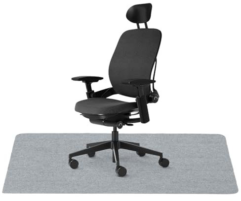 Youyijia Bodenschutzmatte Bürostuhl, 140X90cm Bürostuhl Unterlage Schreibtischstuhl Unterlage für Hartböden für Stühle Hohe Dichte Anti-Silp & Kratzfest(Hellgrau)