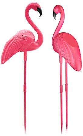 Folpus Decorazioni da Giardino con Fenicotteri Rosa, Ornamenti da Giardino, Puntelli, novità, Picchetti da Giardino, Decorazioni per Prato, Aiuole, Portici,