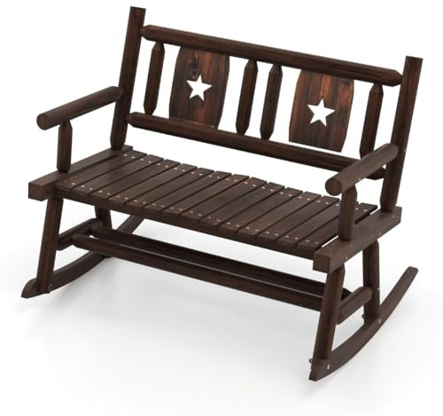 Helloshop26 Banc de Jardin à Bascule Jardin 111 x 85 x 89 cm Confort Optimal Bois de Sapin et pin Marron Rustique 20_0020944