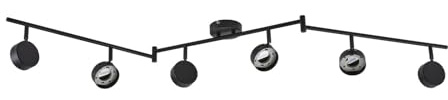 Lindby Strålkastare Jyla (modern) i svart metall (6 lampor, GX53) – taklampa, lampa, spotlight, arbet