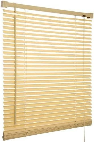 Wood Wooden Grain Effect Window Venetian Blind Blinds Easy Fit Privacy Curtains Trimmable Fittings Windows Treatment Shutters Twist Open Close (Natural-Wood Grain Effect, 120 x 213 cm)