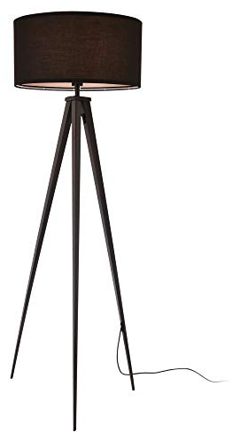 lux.pro Stehleuchte Faro 153cm Stehlampe 1xE27 Standleuchte 3-Fuß-Leuchte Stand Lampe max. 60W Metall Stoffschirm Schwarz