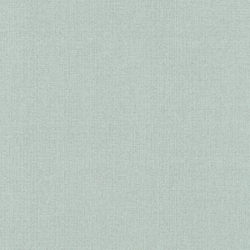 Moderne Tapete in Grau Grün | Nordische Vliestapete in Salbeigrün für Wohnzimmer und Schlafzimmer | Einfarbige Wandtapete in Leinenoptik dezent