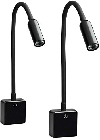 SEBSON LED Steckdosenlampe dimmbar schwarz - 2er Set - Leuchte für die Steckdose 4W, Steckerleuchte flexibel neutralweiß 4000K, Leselampe, Nachtlicht