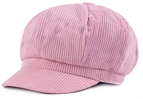 CHENNUO Skärmmössa för damer, vintermössa, basker, cabbie, Newsboy-keps, ballongmössa, bakerboy-mössa, ROSA, M/56/58 cm