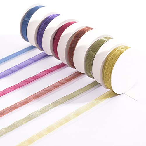 Vaessen Creative Set Nastro Organza, Autunno, 6 Colori, 6mm x 2m, Bordo Decorativo per Decorazioni Autunnali, la Creazione di Biglietti, Confezioni Regalo e Altri Progetti Creativi Stagionali