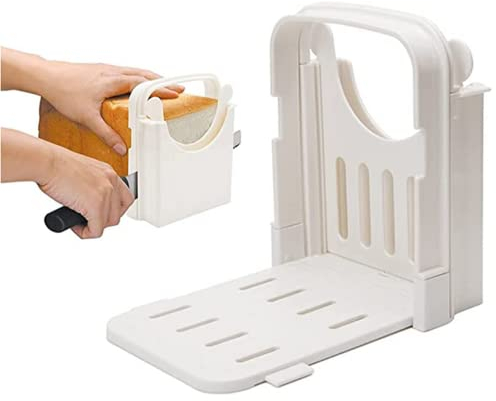 NatureMan Affettatrice per pane fatto in casa, regolabile, pieghevole, per pane tostato, toast, sandwich