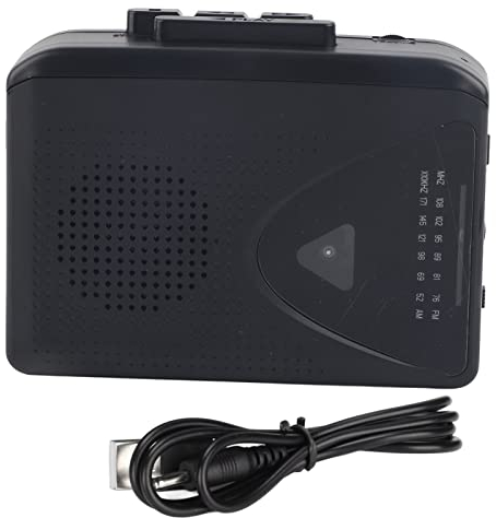 ASHATA Reproductores de Casete Portátiles, Reproductor de Cinta Walkman de Radio FM Am, Reproductores de Casete Estéreo HiFi, Compatible con Sistema de Sonido de Altavoces de Auriculares de 3,5 Mm
