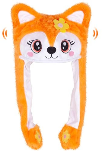 PinkSheep Plüsch-Neuheit Tierhut mit Ohren Bewegender springender Pop Up schlagender Plüsch Dress Up, Eine Größe passt allen Erwachsenen und Kindern