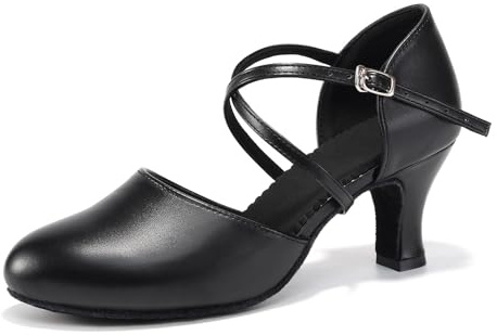 VCIXXVCE Latin Dansskor Kvinnor Stängt Toe Sås Modern Tango Balskor med 6 cm Häl