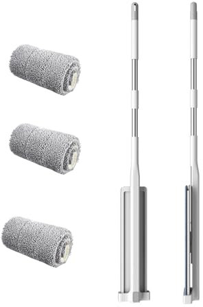 Plattmopp för Stor Yta, Platt Mopp i Mikrofiber Återanvändbar Tvättbar Moppdynor Golvrengöringsverktyg Mikrofibermopp med Långa Handtag för Hemmet (36 Plate Set with 3 Cloth)