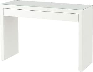 ZRIZAURA malm Large Glass Top Dressing Table 120x41x78cm Modern Vanity Desk with Drawer Makeup Storage Console Table Bedroom Workspace Organiser