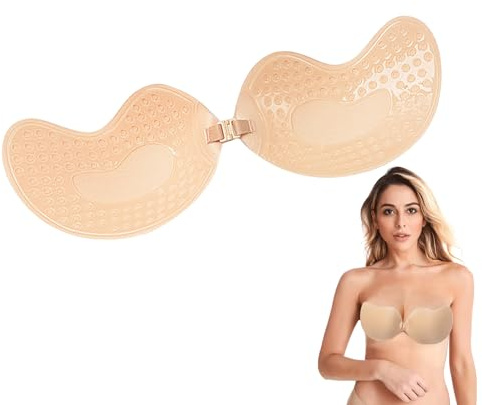 Summer Womens Strapless Bra, Skin Color, Cup D