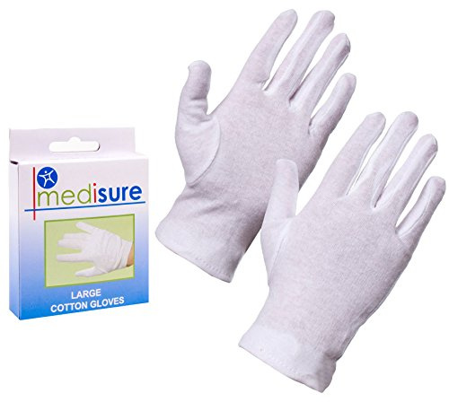 Pair of Large Medisure Cotton Gloves - 100% Medical Skin Moisturising