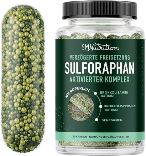 50MG Sulforaphane Supplement from Broccoli Sprouts | NRF2 Activation, Cellular Health & Immune Support | Glucoraphanin, Myrosinase & Antioxidants | Third-Party Tested | 60 Broccoli Seed Microbeadlets