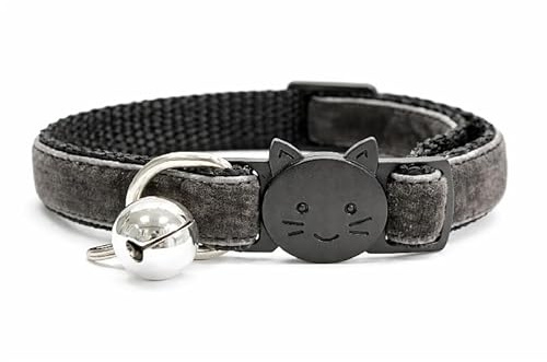ZACAL sammet katt/kattunge halsband – säker snabbfrigörande brytningskrage | justerbar för att passa de flesta inhemska katter/kattungar (välj lämplig storlek)