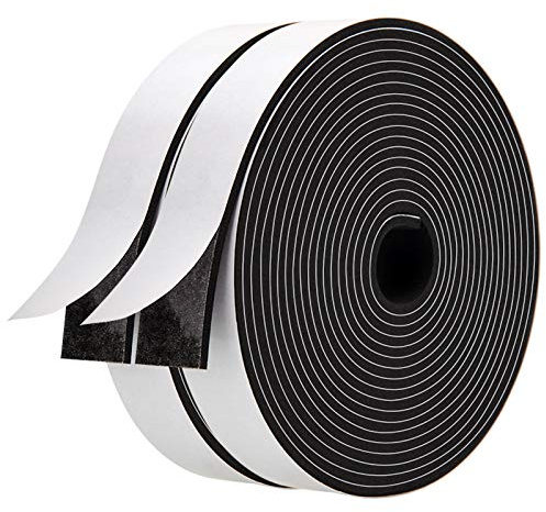 Neoprene Weather Stripping Foam Tape, 1 Inch x 1/8 Inch, High Resilience Door & Window Seal, 33 Feet (2 Rolls x 16.5ft)