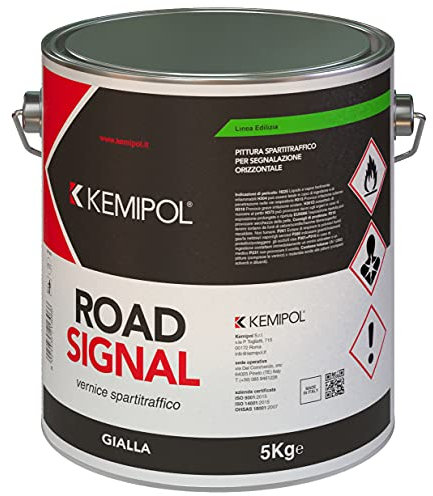 Vernice spartitraffico giallo fusto da 5 kg pittura a rapida essiccazione per la segnaletica stradale su asfalto