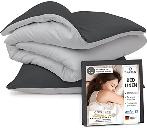Bettwäsche 135x200 aus 100% hochwertiger Renforce Baumwolle | Oekotex zertifiziert | Weich und Flauschig | Designed in Germany, Bezug Bettdecke 135 x 200 & Kissen 80x80 cm, Set bis 60 Grad waschbar
