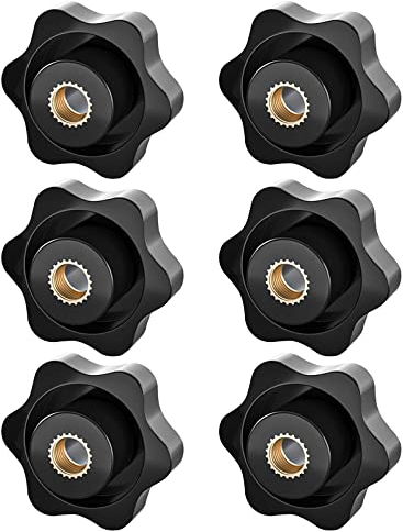 Bouton de Serrage M8, Ecrou Étoile, Bouton de Serrage à Filetage Moleté, Écrou De Serrage M8, Étoile Tête Écrous De Serrage Bouton,pour les Mécaniques, Mobilier, Équipements Électroniques, 6 Pack