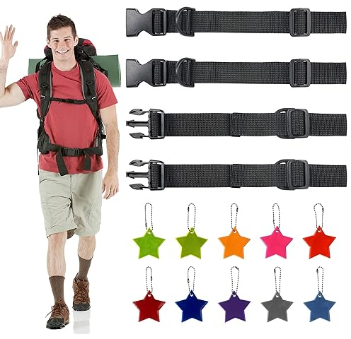 Suitedget 2 Stück Brustgurt Rucksack Rucksack Brustgurt Brustgurt Rucksack Kinder Brustgurt Trailrunning Rucksack Rucksackriemen mit Reflektoren Kinder für Reise Kletter Schultasche Schulranzen