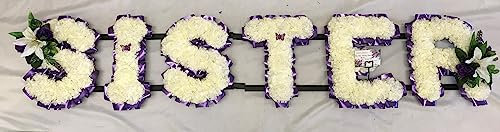Sister Artificial Silk Tribute Funeral Flower Any 6 Letter Memorial Wreath Aunt