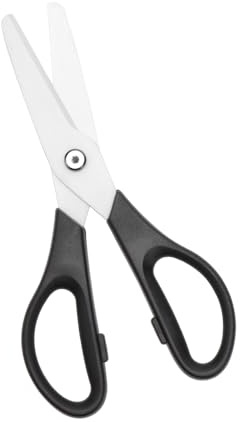 Kitchen Scissors 8 All Purpose Scissors Black Comfort ABS Grip White Sharp Ceramic Blades Cutter Blunt Tip Safe Cutting Gadgets Shears for Food Craft Home Office Classroom