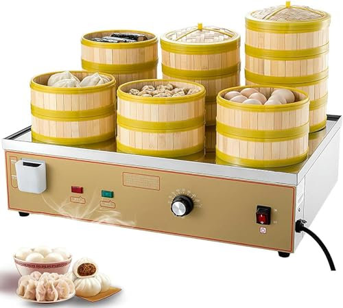 GFXYQPDNV 2/4/6-Hole Electric Steamed Bun Machine, Commercial Electric Steamer, 30~110°C Temperature, Independent Water Supply (2holes)