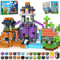 GraceDuck Magnetische Bausteine 150 Teile Magnetic Blocks Bauen Dark Forest Hell Castle Magnetspielzeug für Geschenke ab 3 4 5 6 7 8 9 Jahren Jungen und Mädchen Montessori kreative Kinderspielzeug