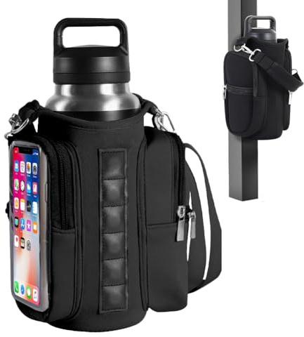 Tiiyee Borsa Magnetica Palestra, Borsa per Bottiglie 1,5L Borsone Palestra Sportiva Uomo Donna con Scomparti per Cellulare Porta Bottiglie con 6 Potenti Magneti Cinghia Regolabile per Viaggi e Fitness